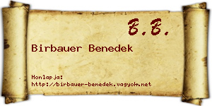 Birbauer Benedek névjegykártya